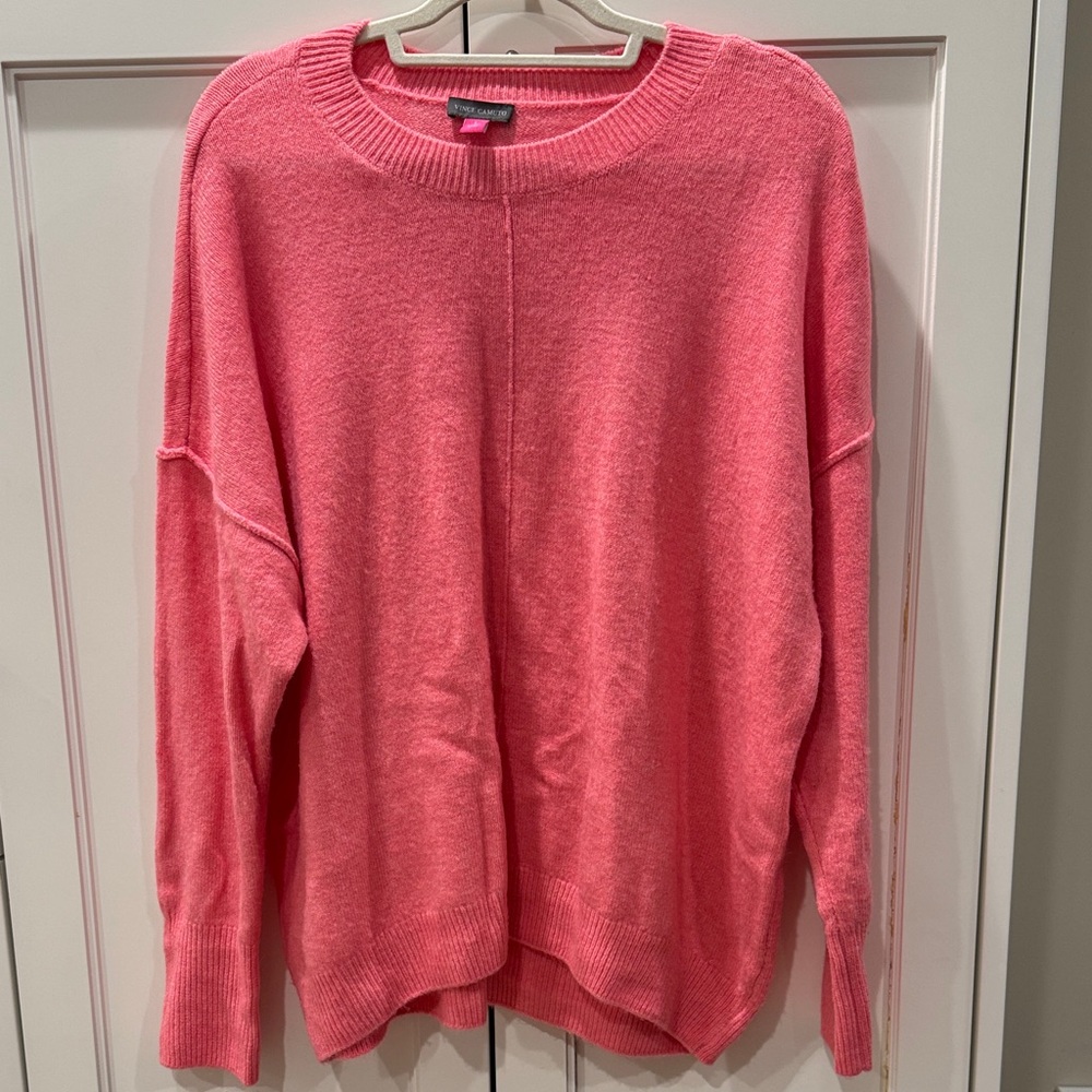 Vince Camuto Vibrant Pink Crew Neck Sweater